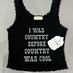 NWT Altar'd State Black‎ Country Statement Tank Size XS